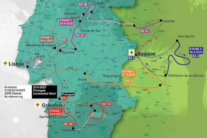 2025 BP Ultimate Rally-Raid Portugal route (updated September&nbsp;21)