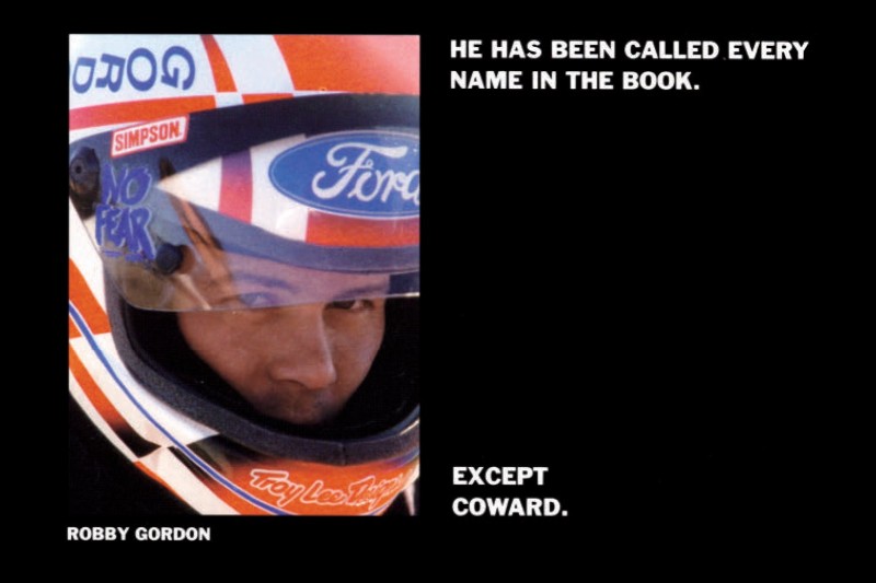 Robby Gordon’s RACER Magazine ad helmet originally for Richard Petty